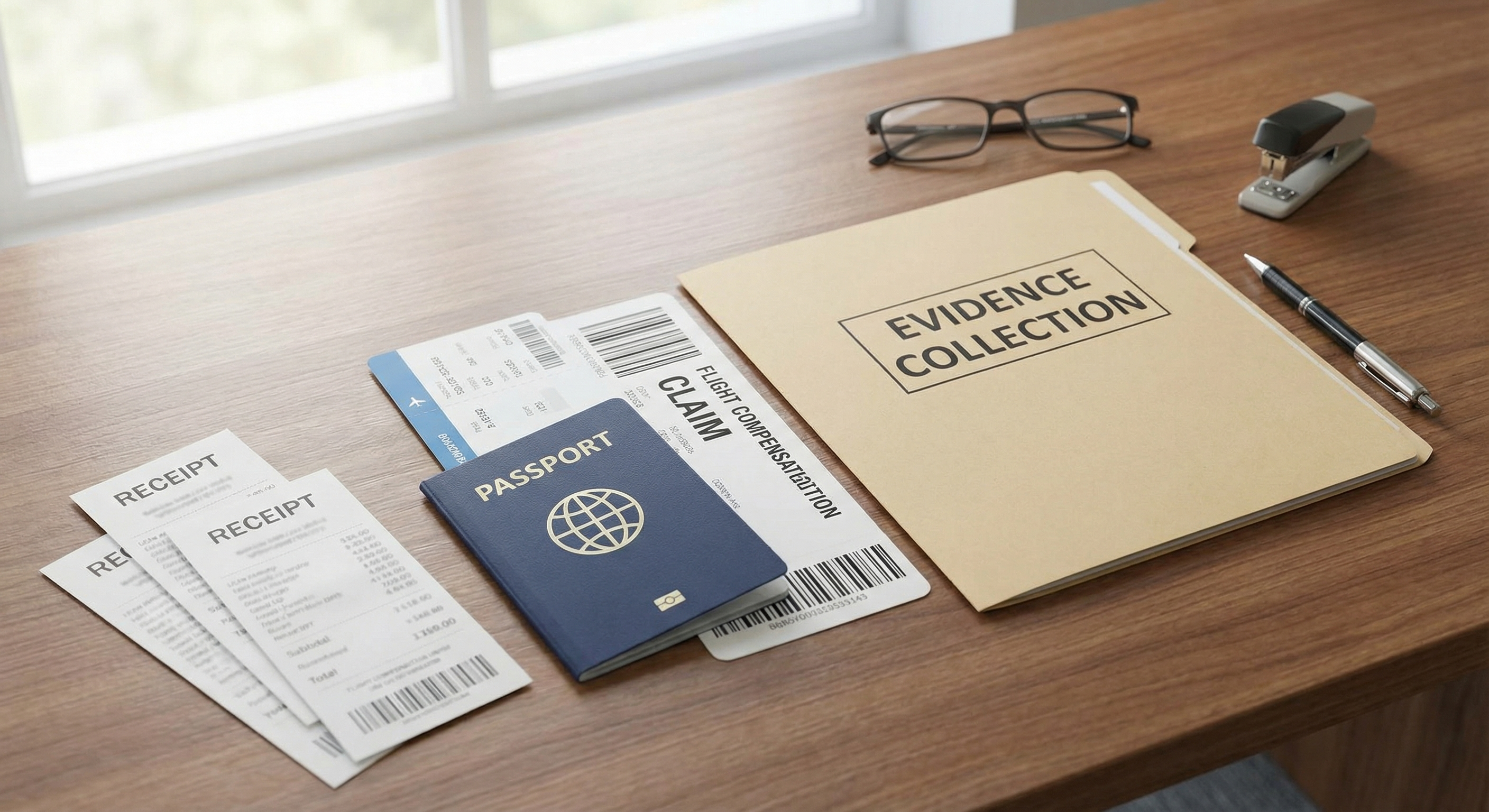 Dokumente für Flugentschädigung - Boardingpass und Buchungsbestätigung