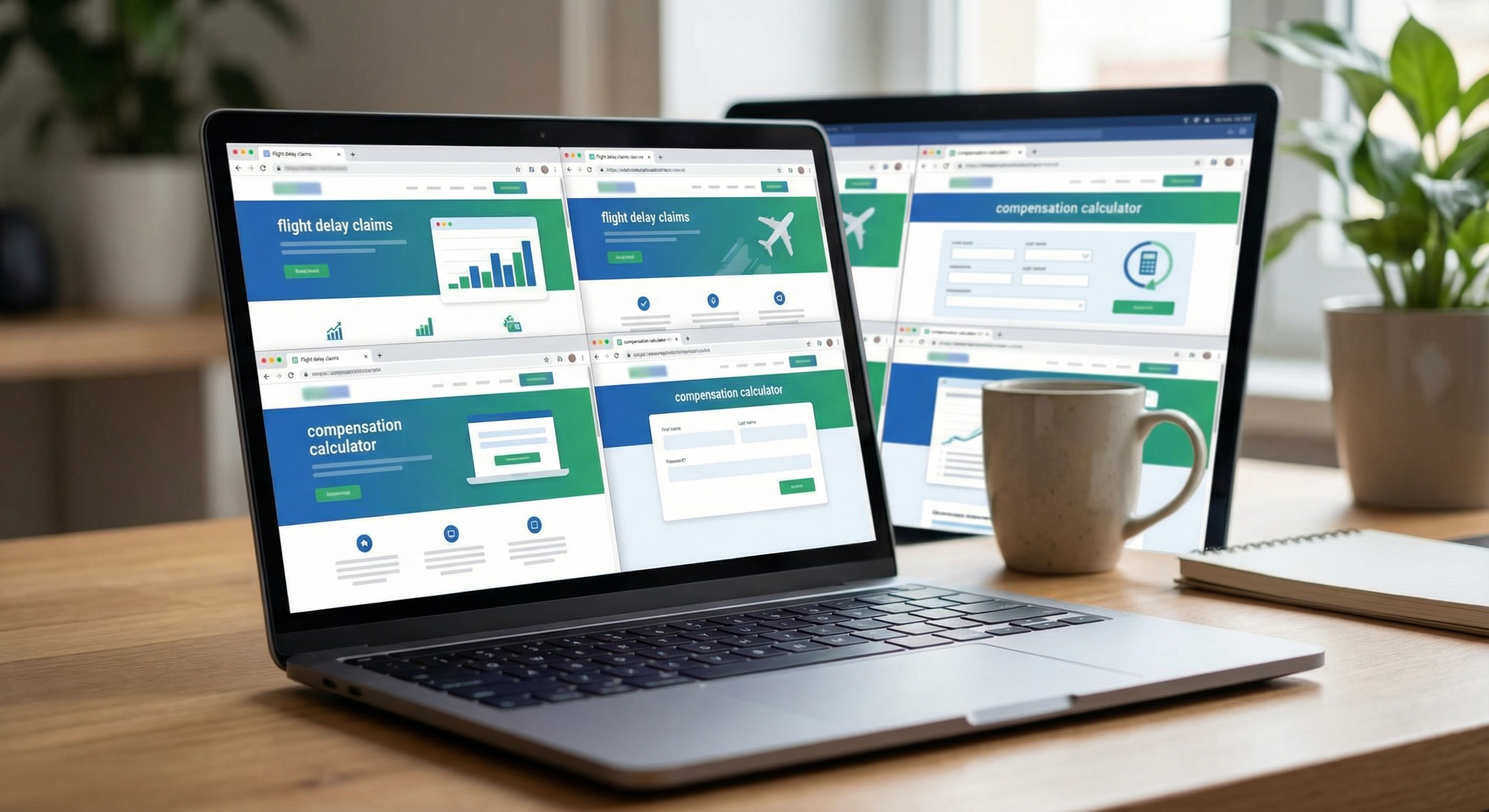 Online-Tools zur Prüfung von Flugentschädigungsansprüchen auf verschiedenen Geräten
